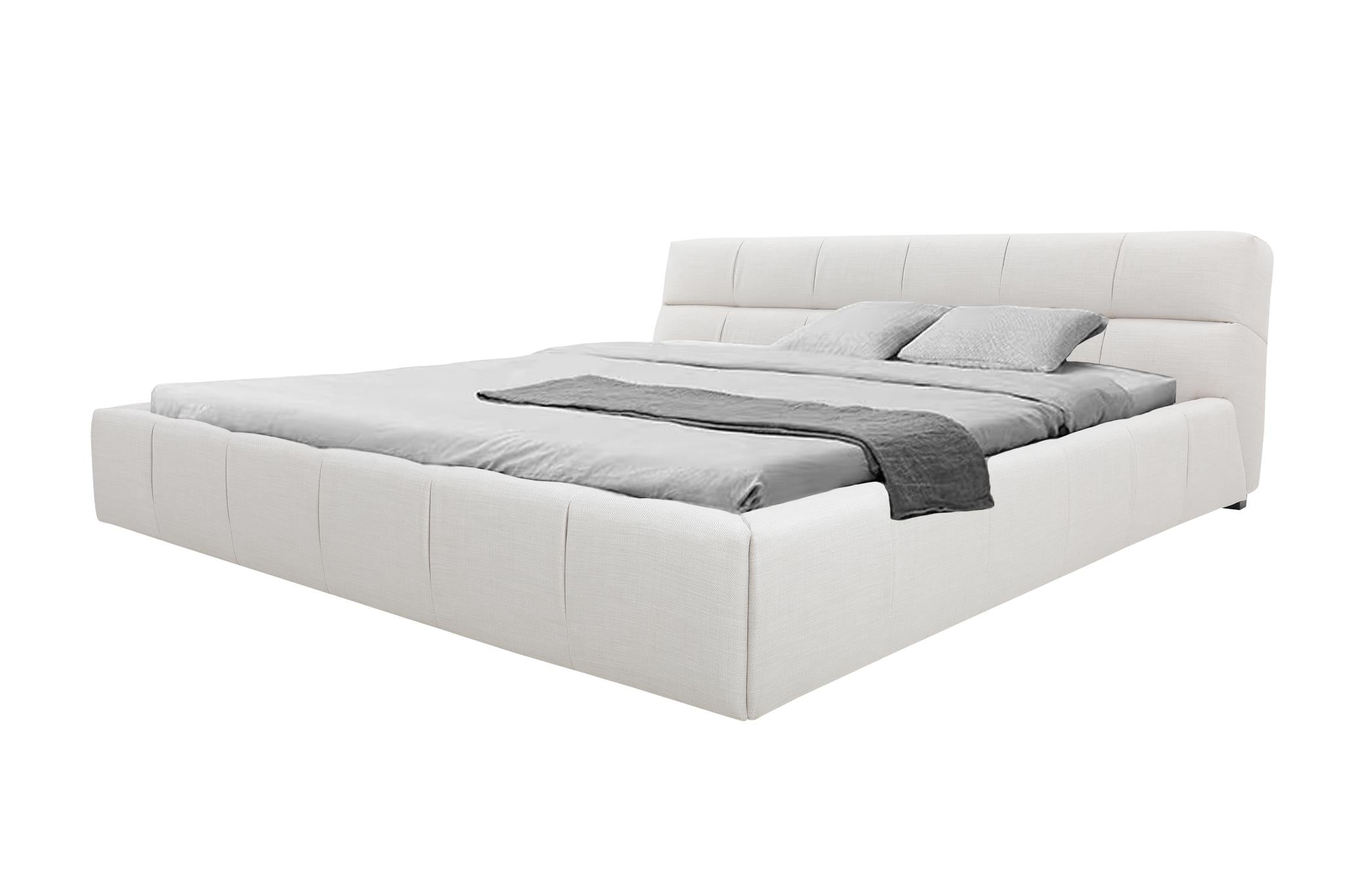 BUBBLE Upholstered Storage Bed in Almond Milk