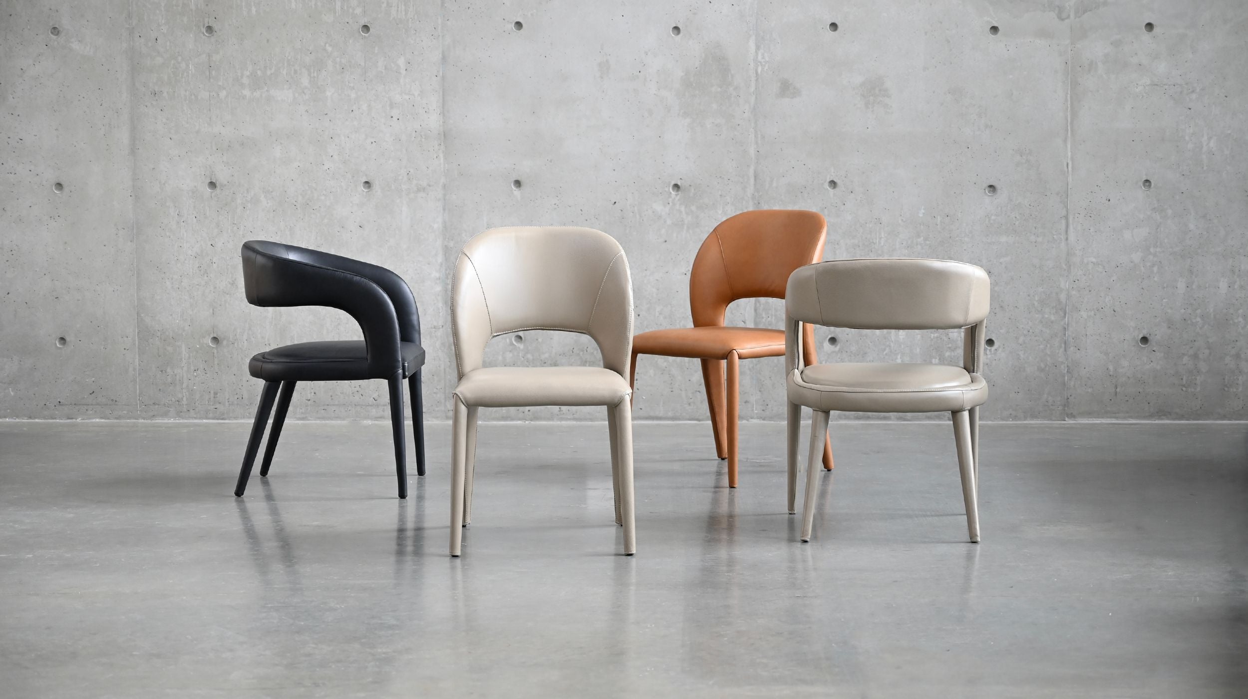 ナナオ BOSCO Dining chair BOSCO Dining Chair in Studio Taupe Pebbled Leather – Mobital Group