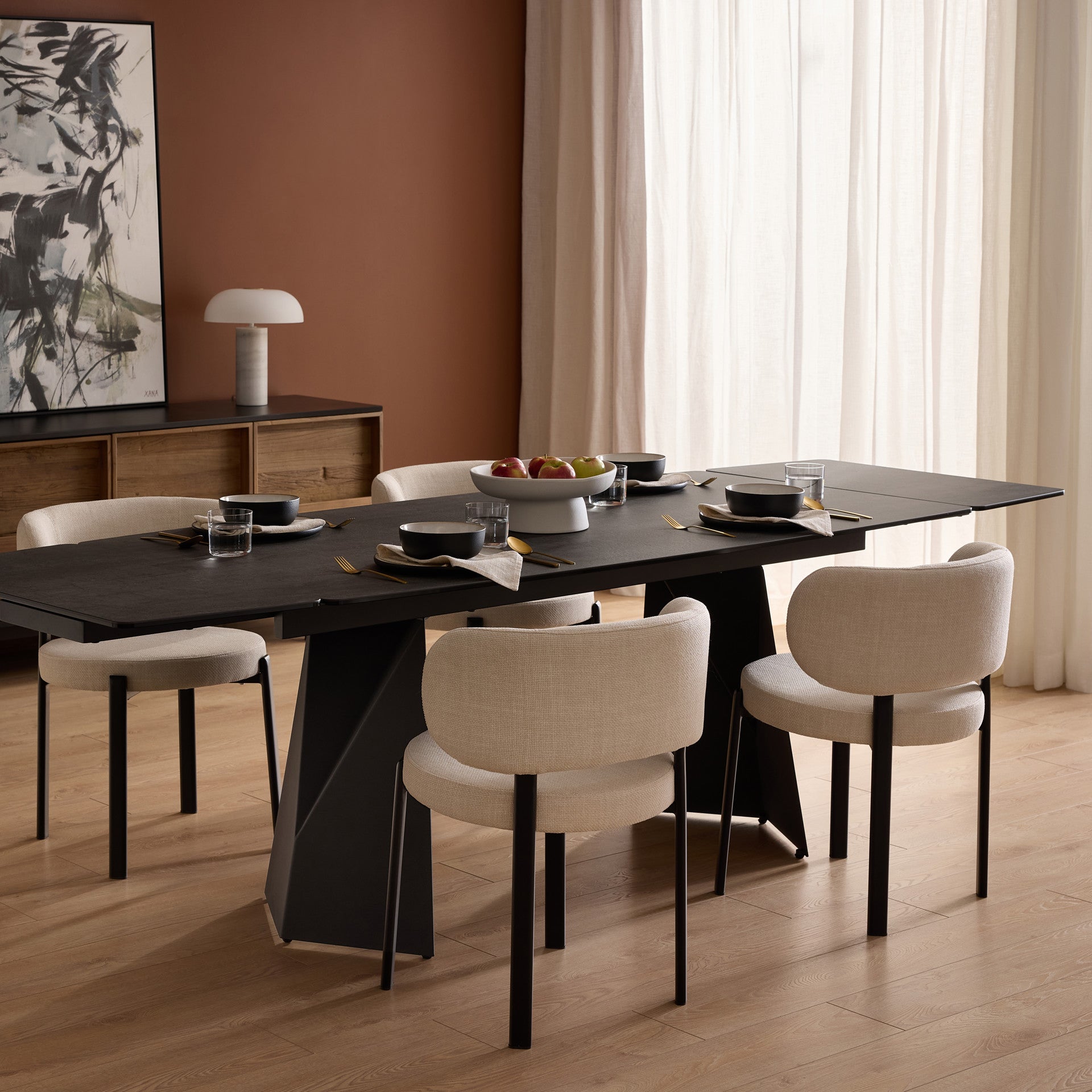 PRISM Double Extension Dining Table in Industrial Grey – Mobital Group