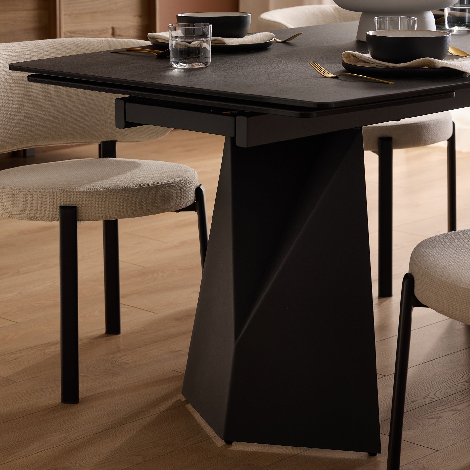 PRISM Double Extension Dining Table in Industrial Grey – Mobital Group