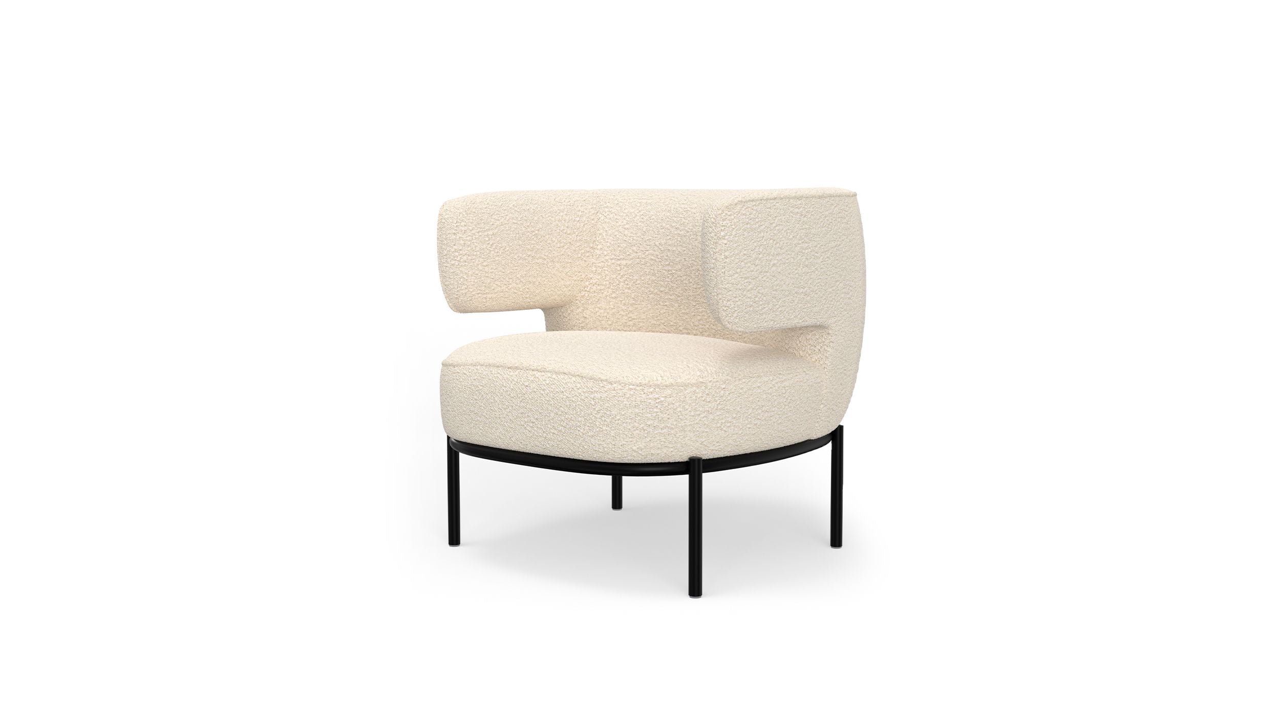 FINN Lounge Chair in Cream Boucle