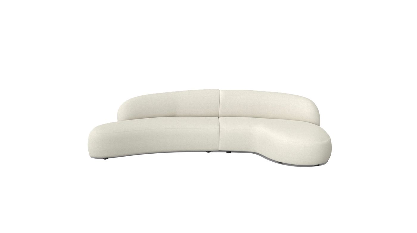 MORITZ Sectional 2-Piece Chaise Facing Right in Alabaster