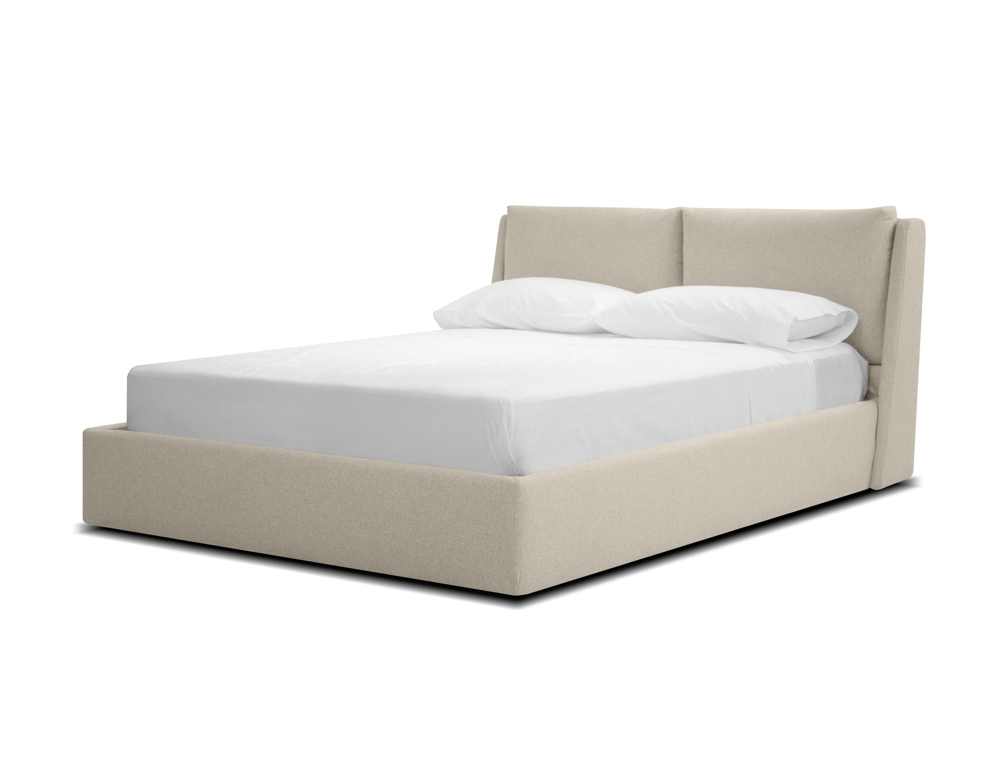 CONTINENTAL Storage Bed in Stone Wheat Tweed