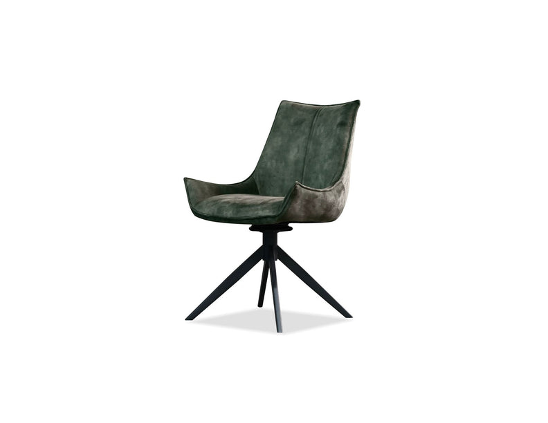GIULIA Swivel Dining Chair in Forest Green