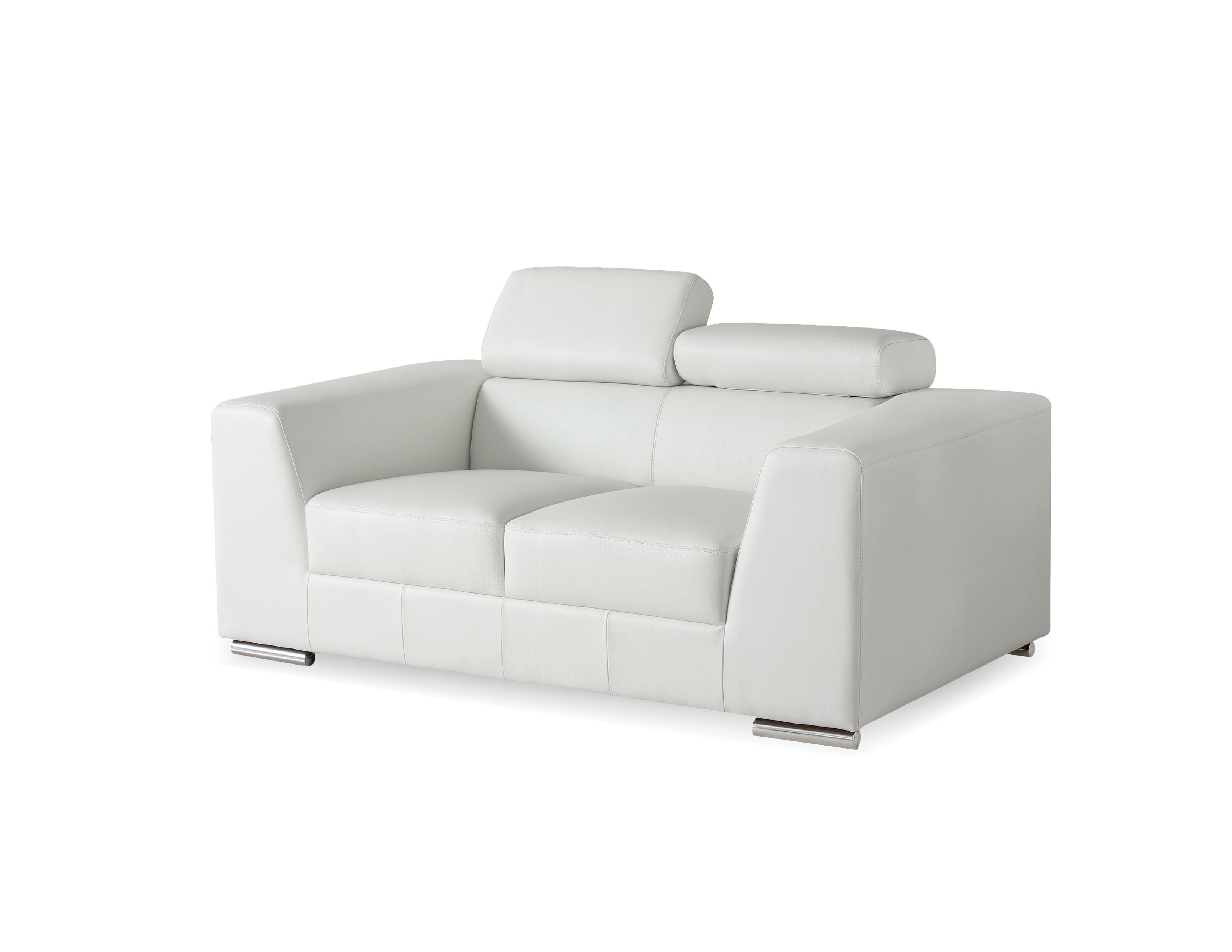 ICON Leather Loveseat in White