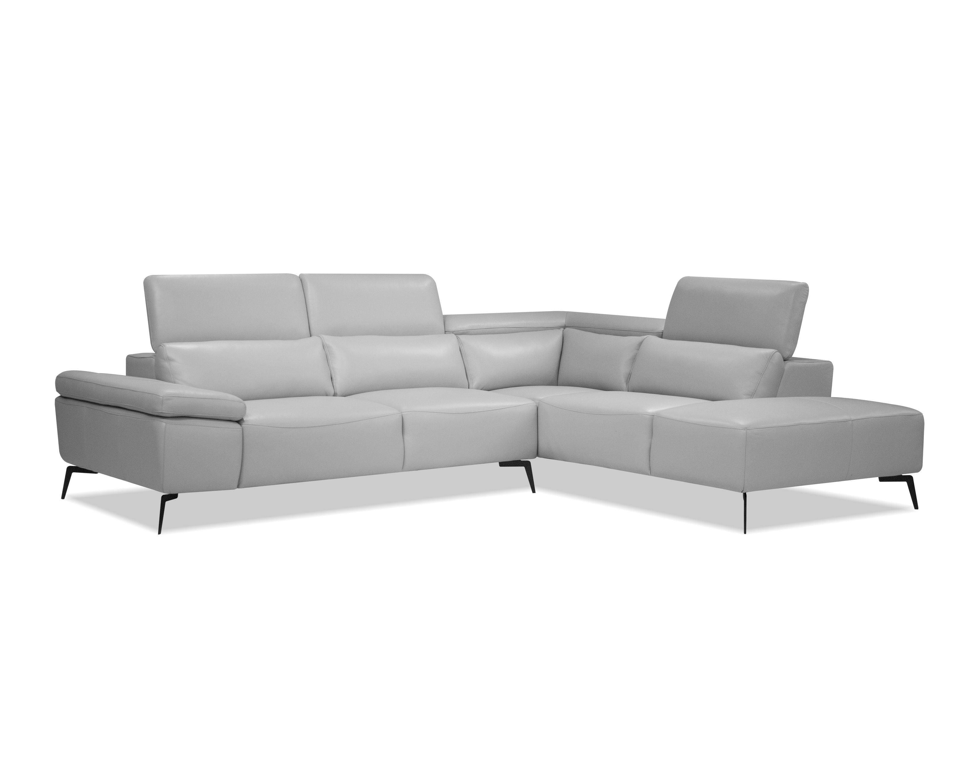 CAMELLO Leather Sectional in Silver