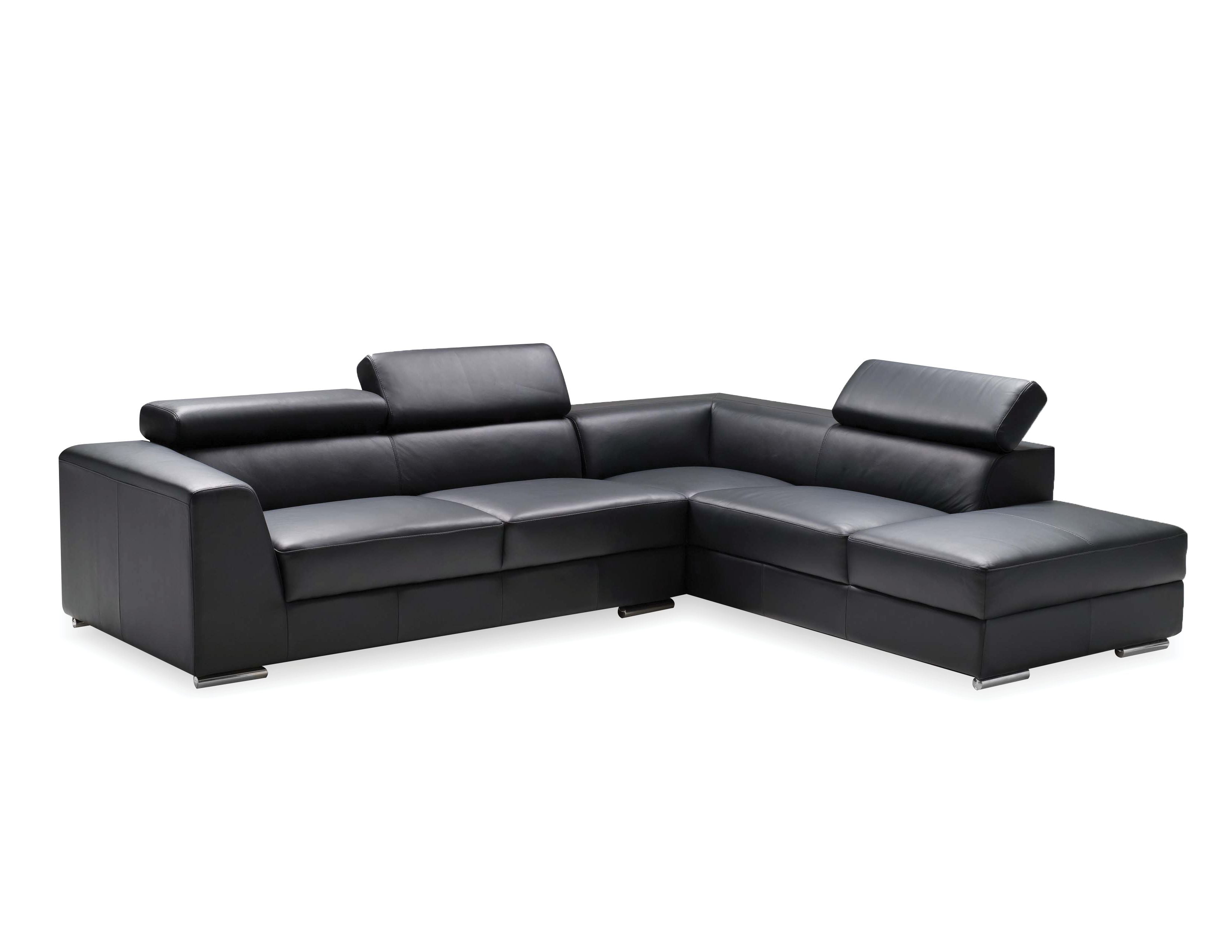 ICON Leather Sectional in Black