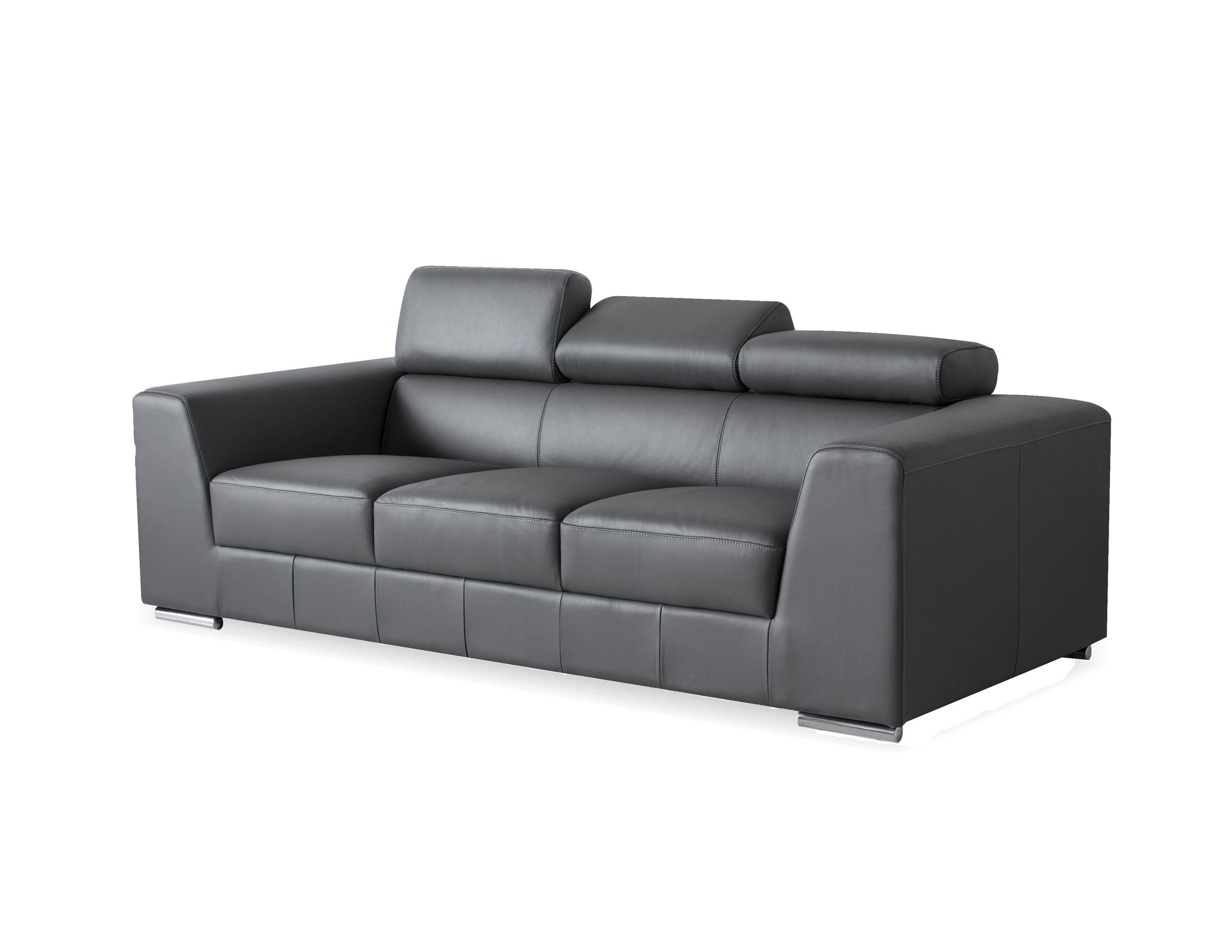 ICON Leather Sofa in Dark Grey
